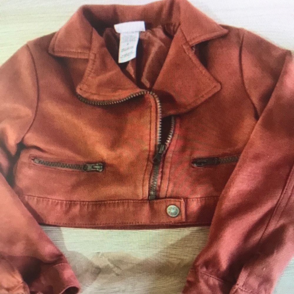 Kids Rust Orange Moto Jacket - Unbranded